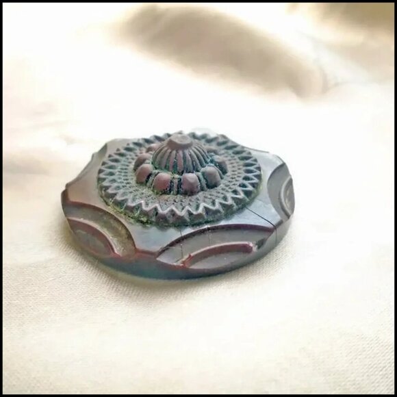 VTG Bakelite & Celluloid Medallion  Handle  Antique Vintage Furniture Pull - Picture 6 of 10